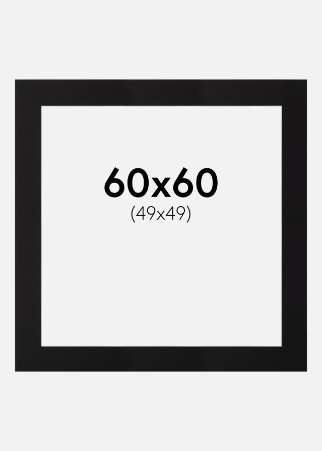 Paspartŭ Črna Standarden Bel notranji rob 60x60 cm (49x49)