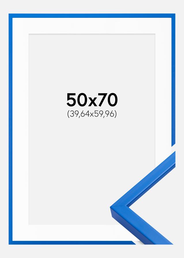 Okvir E-Line Modra 50x70 cm - Paspartŭ Bela 16x24 inches