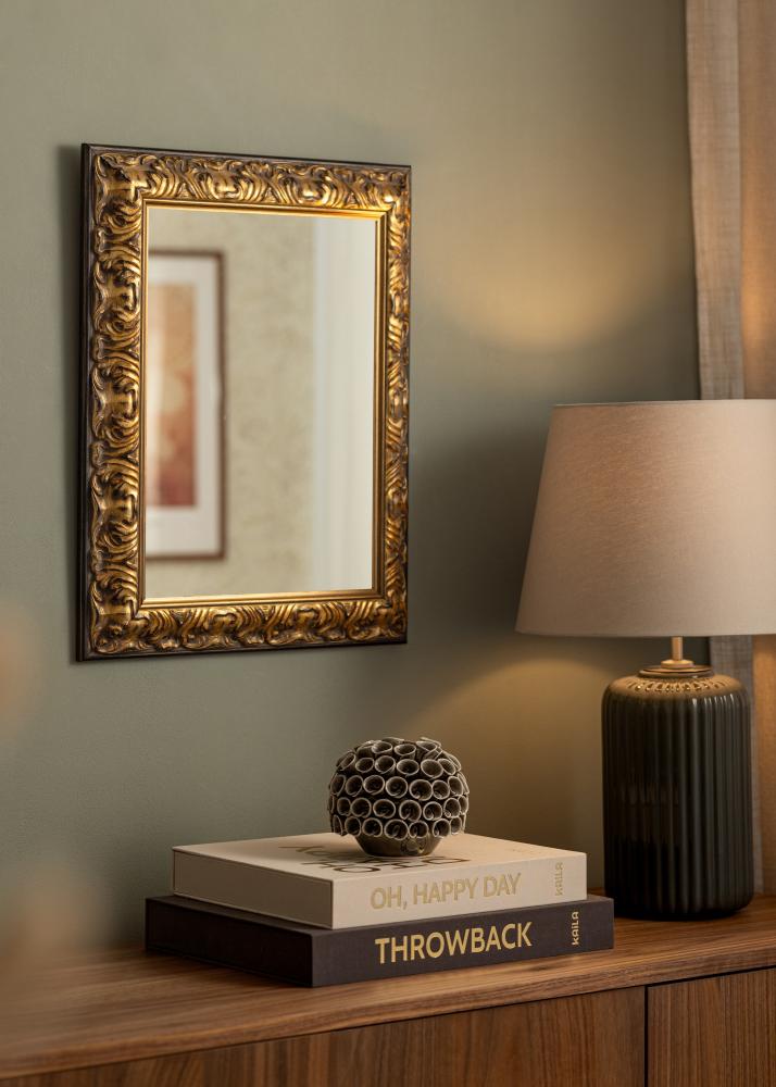 Ogledalo Odin Zlata/Črna - Lastne mere