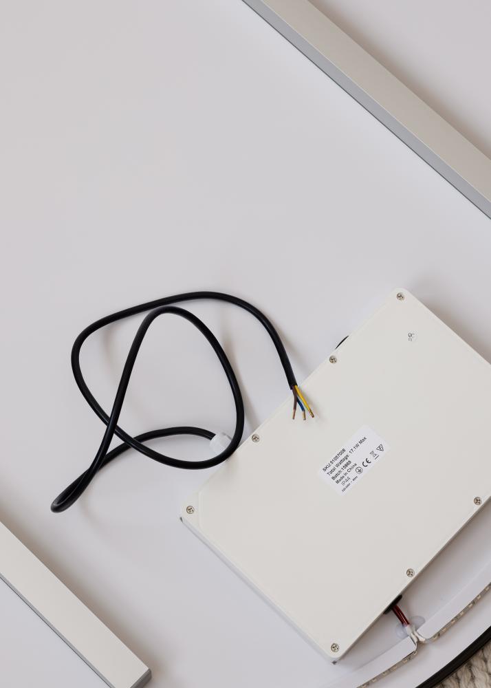 KAILA Ogledalo Circle LED Črna 80 cm Ø