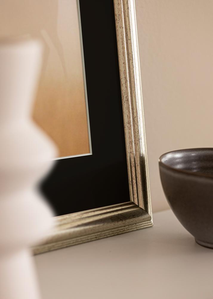 Okvir Västkusten Srebrna 70x100 cm - Paspartŭ Črna 62x93 cm