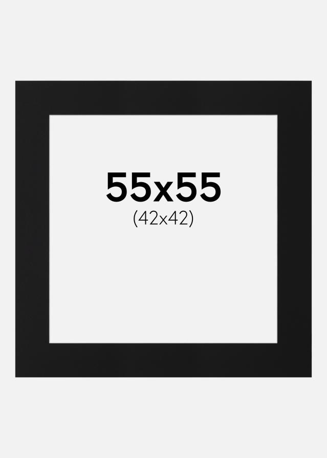 Paspartŭ Črni Standard (Belo Jedro) 55x55 cm (42x42)