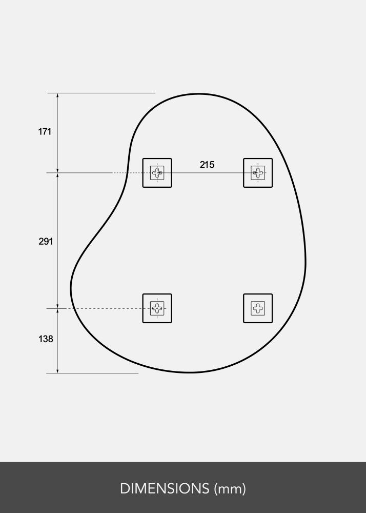 Ogledalo Cashew 50x60 cm
