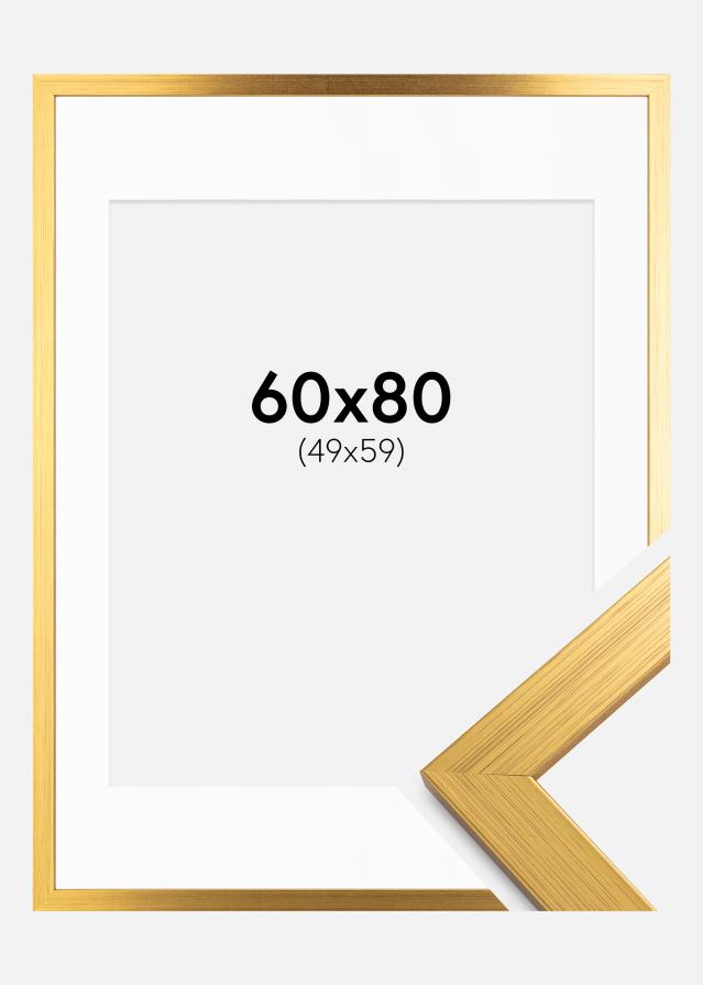 Okvir Gold Wood 60x80 cm - Paspartŭ Bela 50x60 cm