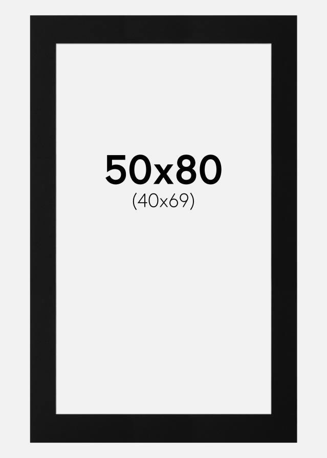 Paspartŭ Črna Standarden Bel notranji rob 50x80 cm (40x69)