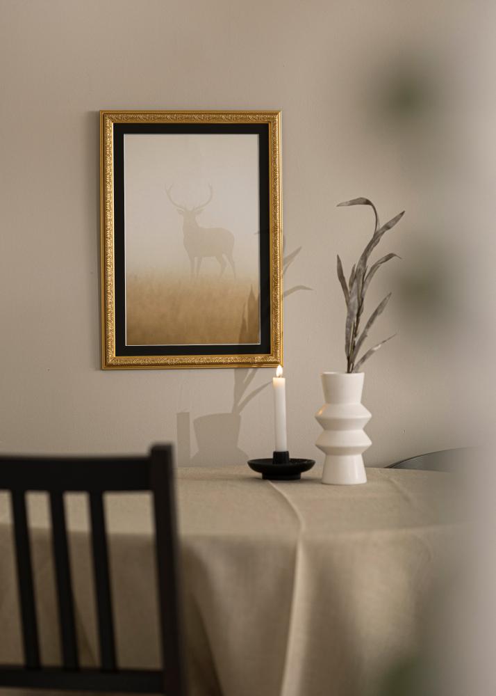 Okvir Nostalgia Zlata 35x45 cm - Paspartŭ Črna 11x14 inches