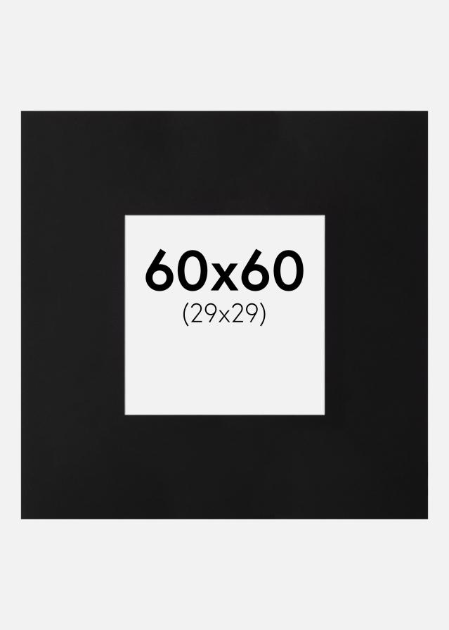 Paspartŭ XXL Črna Bel notranji rob 60x60 cm (29x29)
