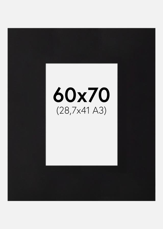 Paspartŭ XXL Črna Bel notranji rob 60x70 cm (28,7x41)