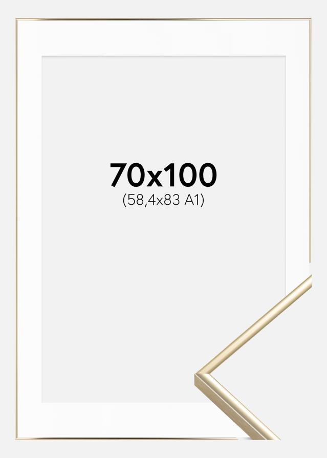 Okvir Visby Zlat sijaj 70x100 cm - Paspartŭ Bela 59,4x84 cm (A1)