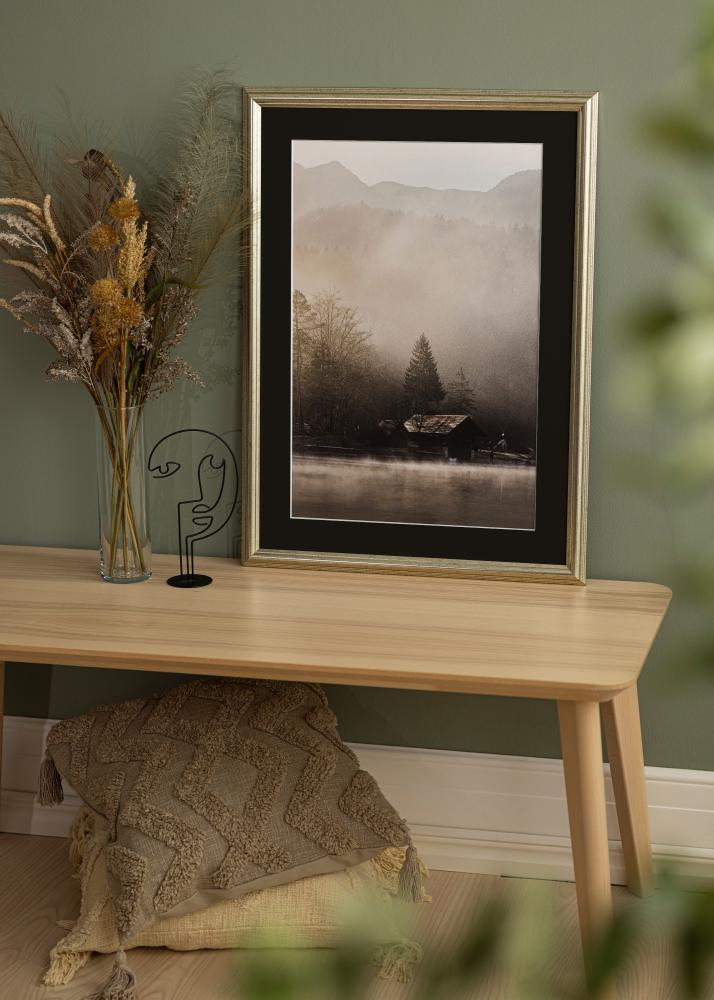 Okvir Västkusten Srebrna 70x100 cm - Paspartŭ Črna 62x93 cm