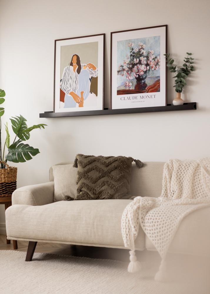 KAILA Polička za slike Črna 140 cm