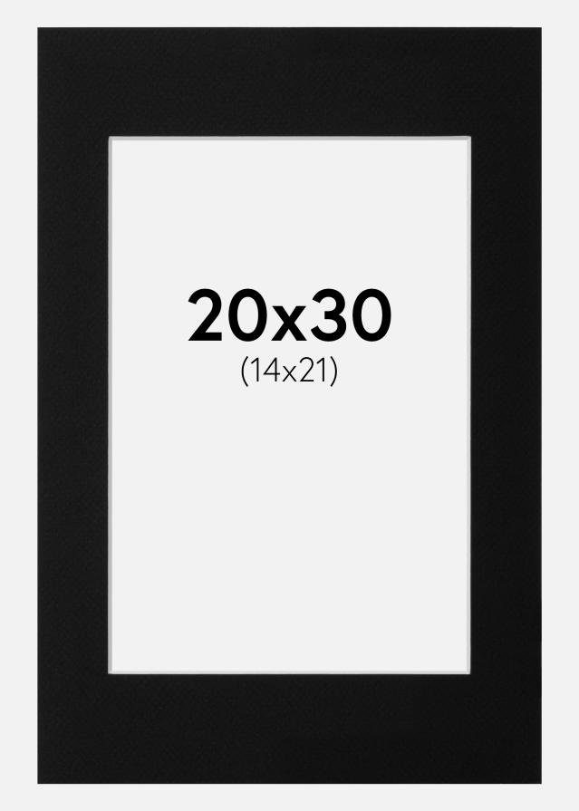 Paspartŭ Črna Standarden Bel notranji rob 20x30 (14x21)