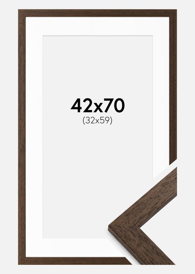 Okvir Brown Wood 42x70 cm - Paspartŭ Bela 33x60 cm