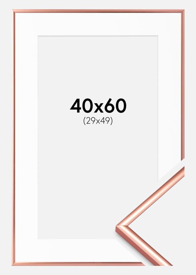 Okvir Scandi Rosé zlata 40x60 cm - Paspartŭ Bela 30x50 cm