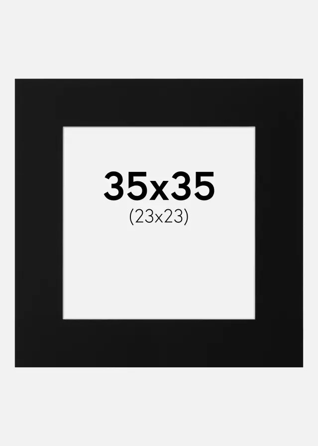 Paspartŭ Črna Standarden Bel notranji rob 35x35 cm (23x23)