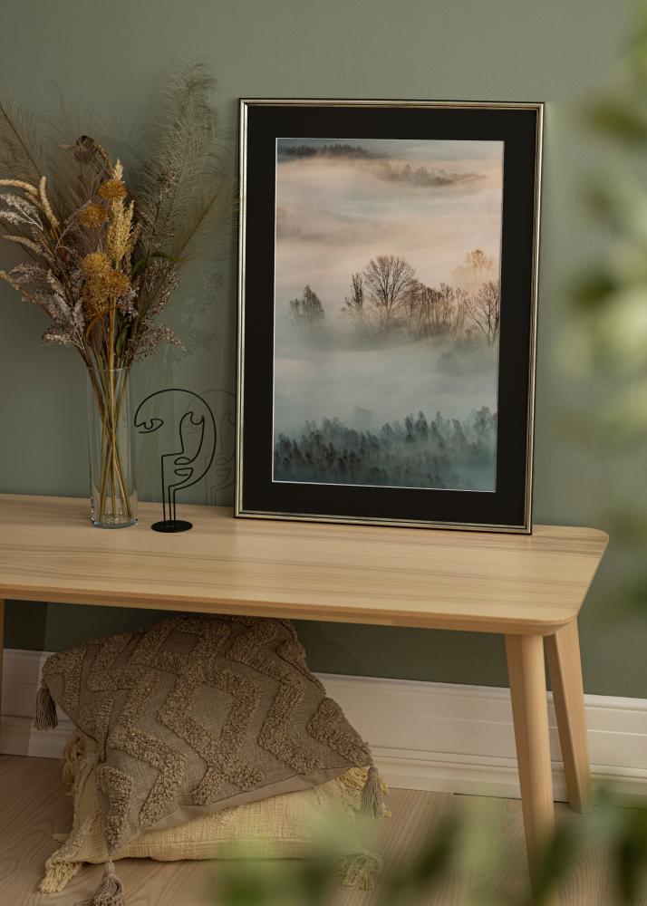 Okvir Horndal Srebrna 18x24 cm - Paspartŭ Črna 13x18 cm