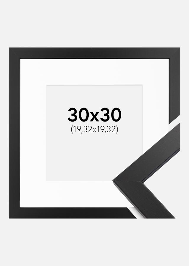 Okvir Black Wood 30x30 cm - Paspartŭ Bela 8x8 inches
