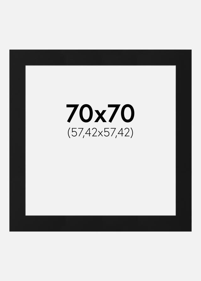 Paspartŭ Črni Standard (Belo Jedro) 70x70 cm (57,42x57,42)