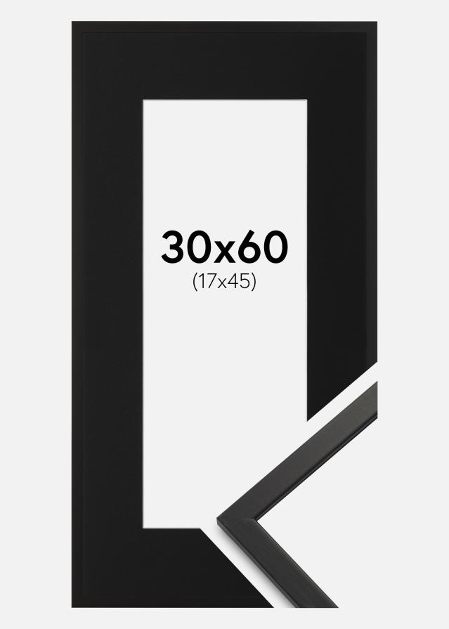 Okvir Edsbyn Črna 30x60 cm - Paspartŭ Črna 18x46 cm