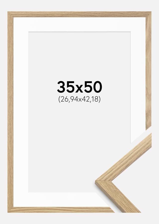 Okvir Trendy Hrast 35x50 cm - Paspartŭ Bela 11x17 inches
