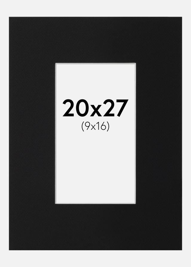 Paspartŭ Črni Standard (Belo Jedro) 20x27 cm (9x16)