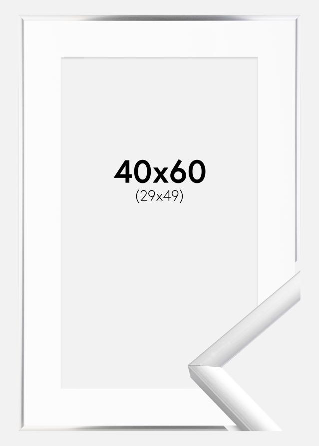 Okvir New Lifestyle Srebrna 40x60 cm - Paspartŭ Bela 30x50 cm