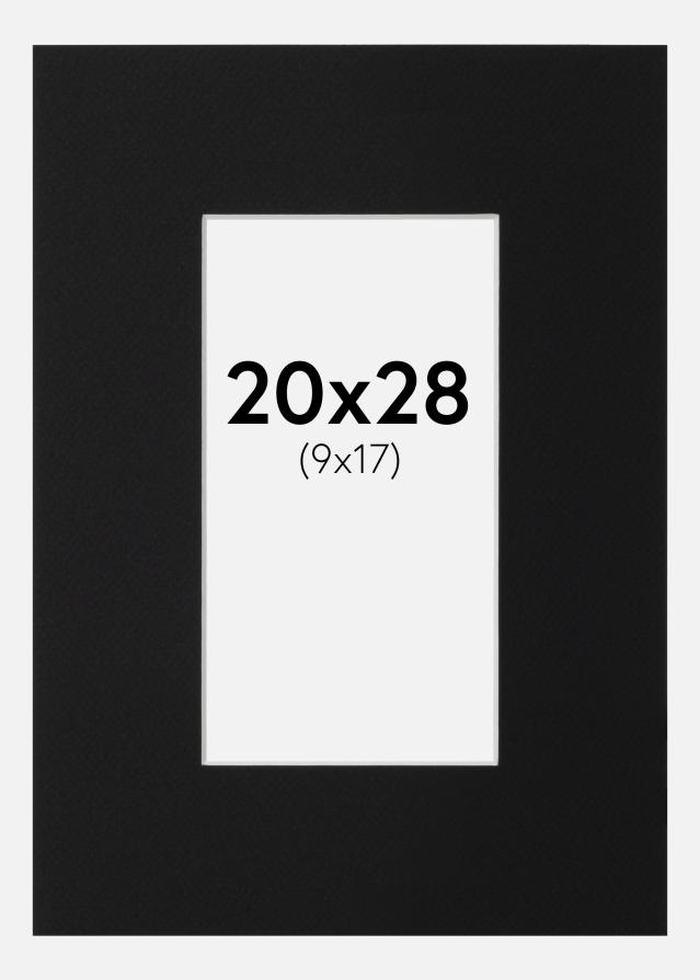 Paspartŭ Črni Standard (Belo Jedro) 20x28 cm (9x17)