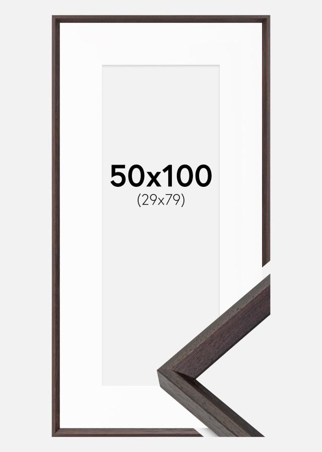 Okvir Globe Espresso 50x100 cm - Paspartŭ Bela 30x80 cm