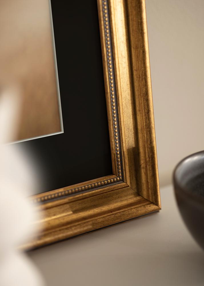 Okvir Rokoko Zlata 40x50 cm - Paspartŭ Črna 29,7x42 cm (A3)