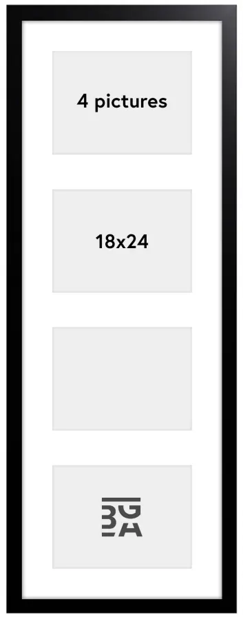 Black Wood Kolaž okvir - 4 Slike (18x24 cm)