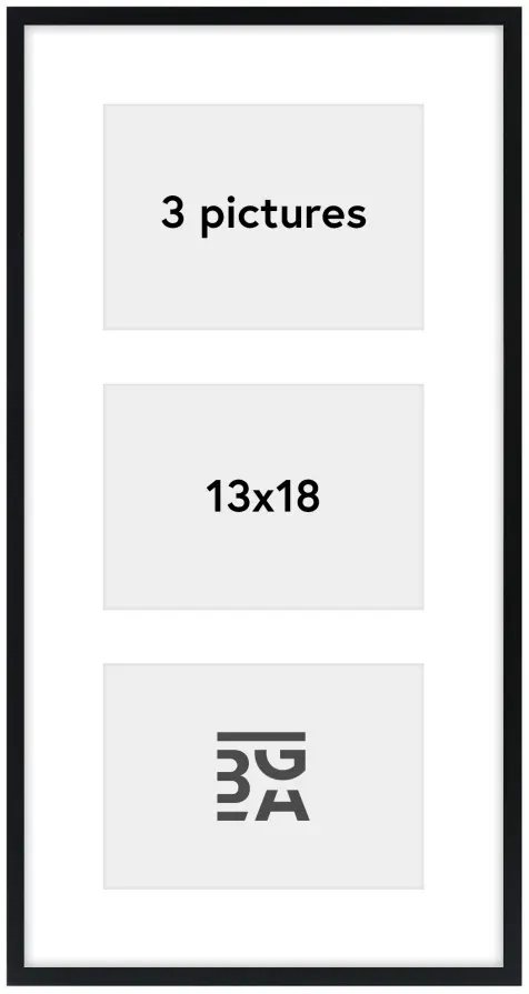 Edsbyn Kolaž okvir IX Črna - 3 Slike (13x18 cm)