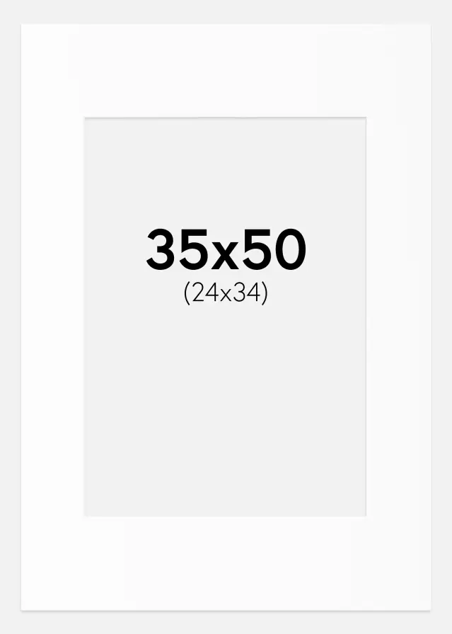 Paspartŭ Bela Standarden Bel notranji rob 35x50 cm (24x34)