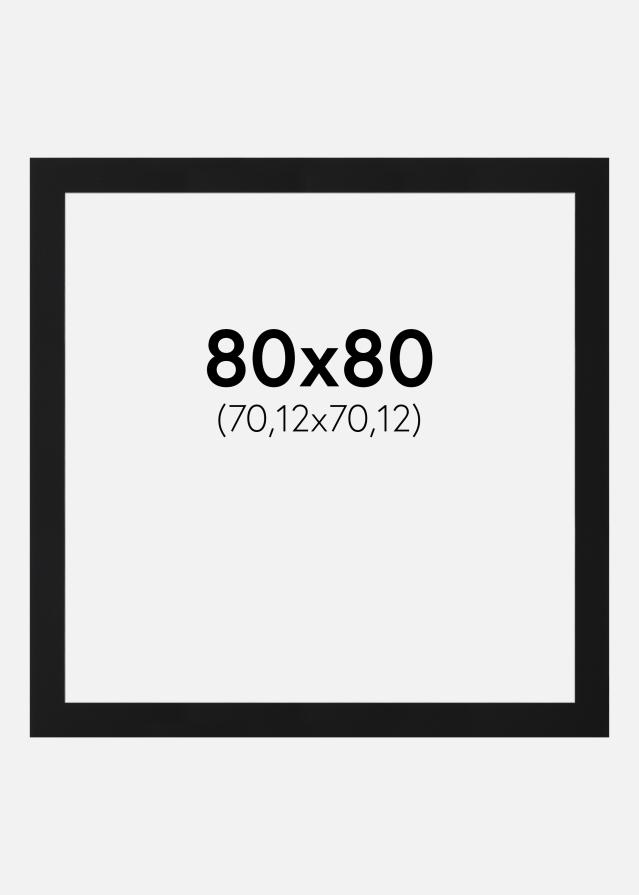 Paspartŭ Črni Standard (Belo Jedro) 80x80 cm (70,12x70,12)