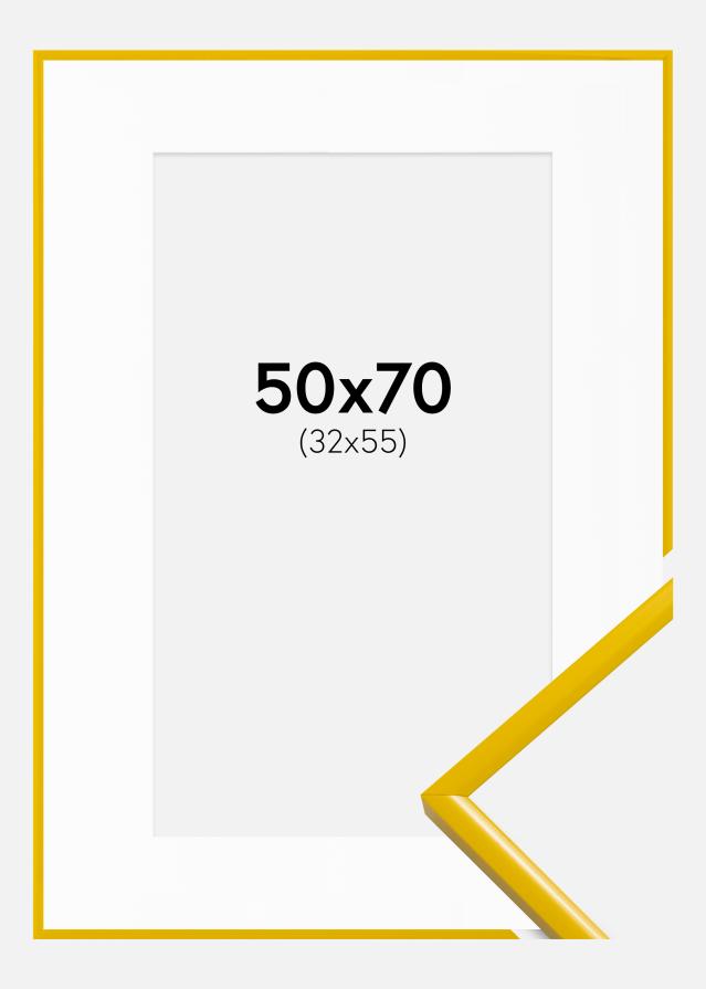 Okvir New Lifestyle Rumena 50x70 cm - Paspartŭ Bela 33x56 cm