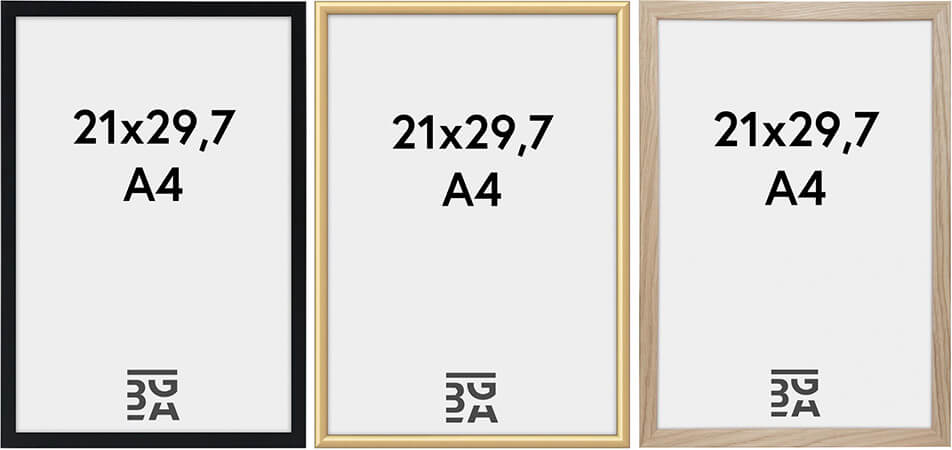 Črn okvir za A4, rumen okvir za A4, leseni okvir za A4