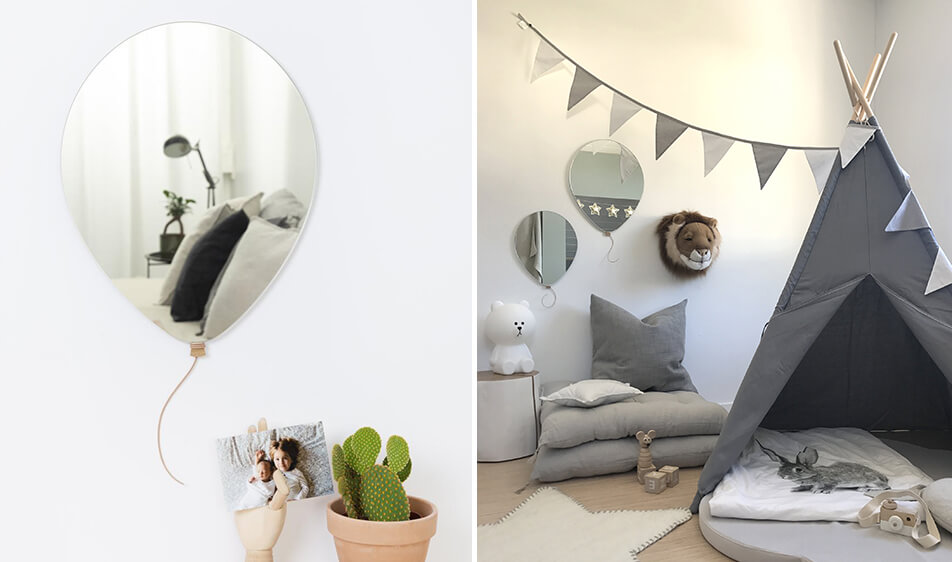 Ogledalo v obliki balona - ogledalo za otroško sobo