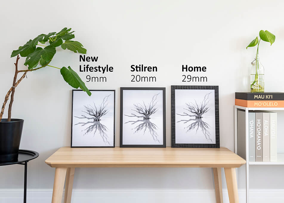 Tri črna okvirja z različnimi širjinami - črno-bela slika