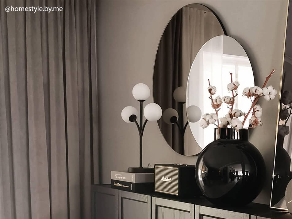 Ogledalo obarvano steklo - stilna notranjost - krožna ogledala v plasteh