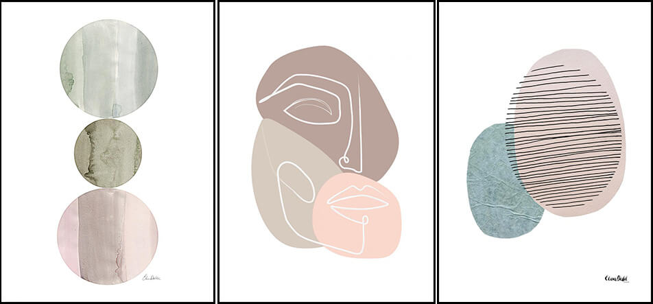 3 plakati z grafičnimi tisi - abstraktna umetnost