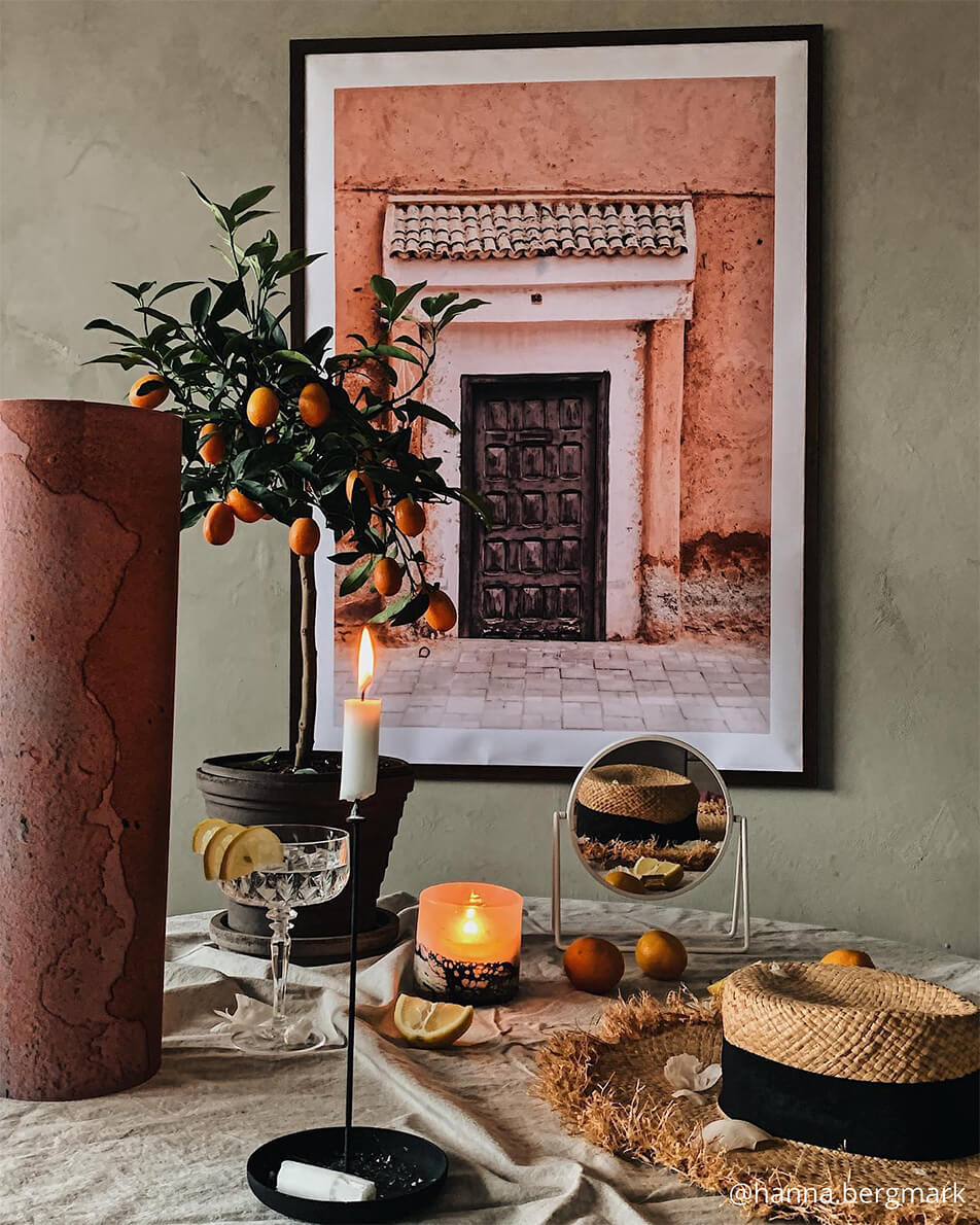 Tihožitje topla zemeljska notranjost - krožno namizno ogledalo