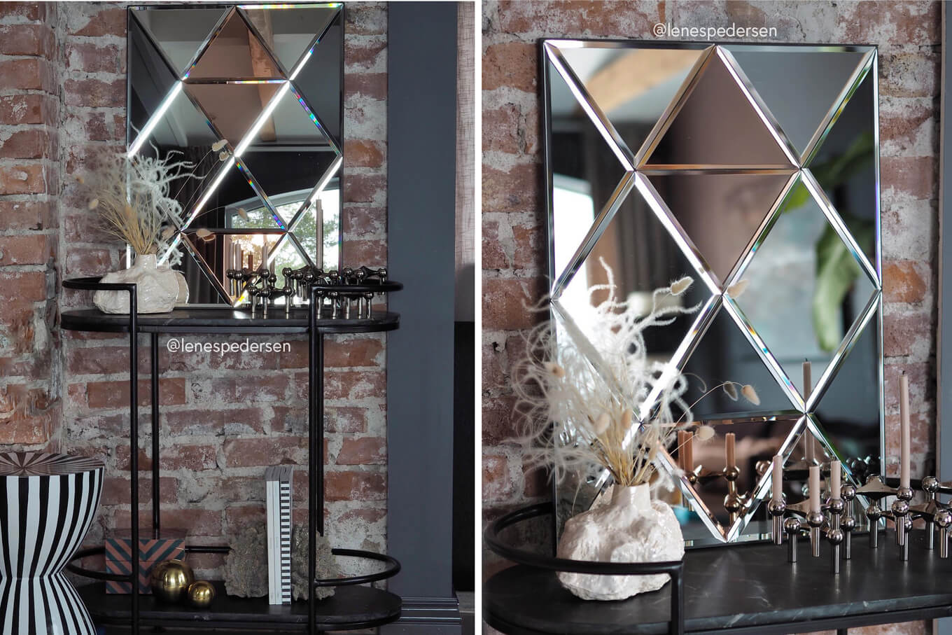 Ogledala z detajli - Ogledalo na opečni steni