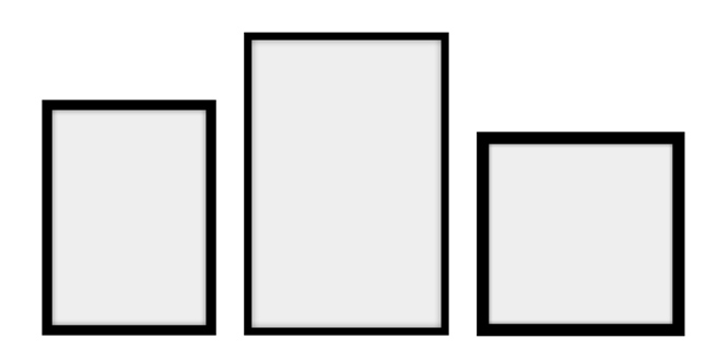 Stenska galerija s 3 slikami